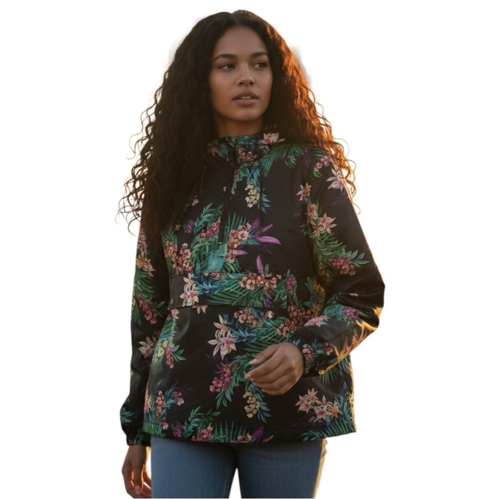 Xersion Multicolor Tropical Rain Jacket NWOT M